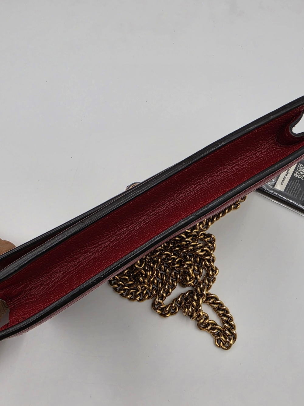 GUCCI GG Supreme Monogram Web Queen Margaret WOC Hibiscus Red Auth w/COA - Picture 14 of 16